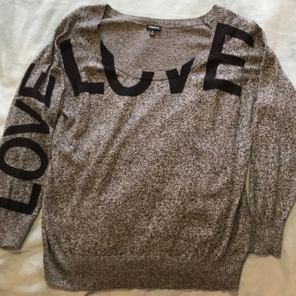 Torrid Size 1 Grey Love Sweater